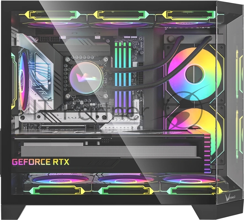 Корпус Formula Crystal Z6M Floe черный без БП mATX 4x120mm 2xUSB3.0 audio bott PSU