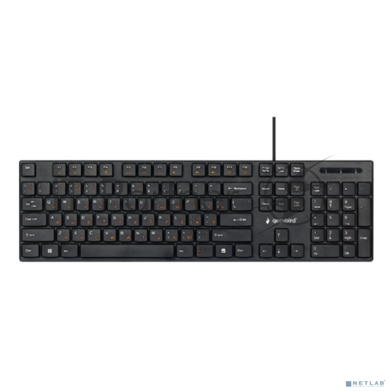 Проводная клавиатура Gembird KB-250, полноразмерная, 104кл, 12Fn, 1.8м, черная