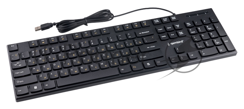 Проводная клавиатура Gembird KB-250, полноразмерная, 104кл, 12Fn, 1.8м, черная