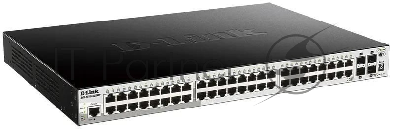D-Link DGS-1510-52XMP/A2A PROJ Управляемый L2+ стекируемый коммутатор с 48 портами 10/100/1000Base-T и 4 портами 10GBase-X SFP+ (48 портов PoE 802.3af/at, PoE-бюджет 370 Вт 740 Вт с DPS-700)