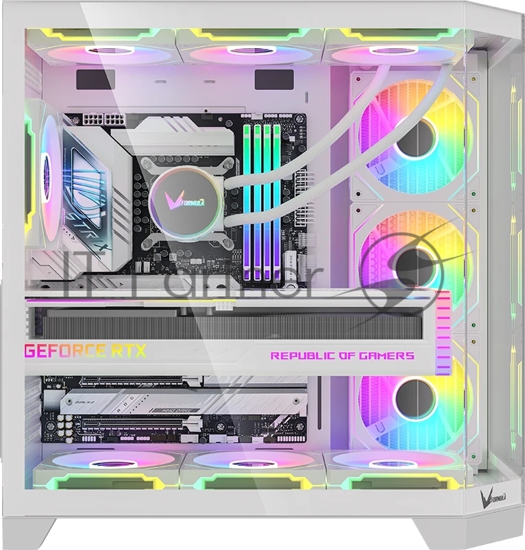 Корпус Formula Crystal Z6 Floe белый без БП ATX 4x120mm 2xUSB3.0 audio bott PSU