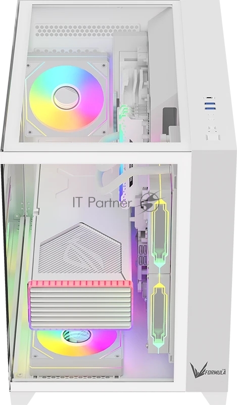 Корпус Formula Crystal Z9ML Floe белый без БП mATX 4x120mm 2xUSB3.0 1xUSB3.1 audio bott PSU
