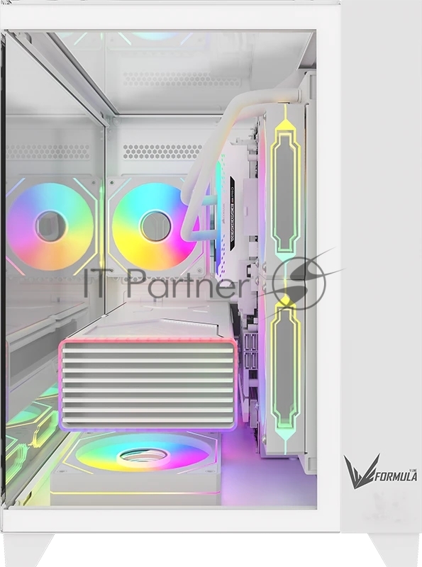 Корпус Formula Crystal Z9ML Floe белый без БП mATX 4x120mm 2xUSB3.0 1xUSB3.1 audio bott PSU
