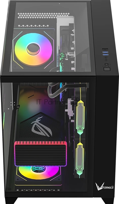 Корпус Formula Crystal Z9ML Floe черный без БП mATX 4x120mm 2xUSB3.0 audio bott PSU