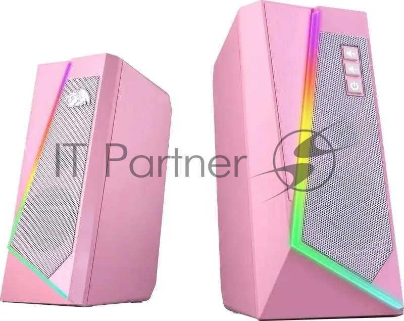 Акустическая система 2.0 REDRAGON 71776 Anvil, 5 Вт, RGB, USB+3.5мм розовый