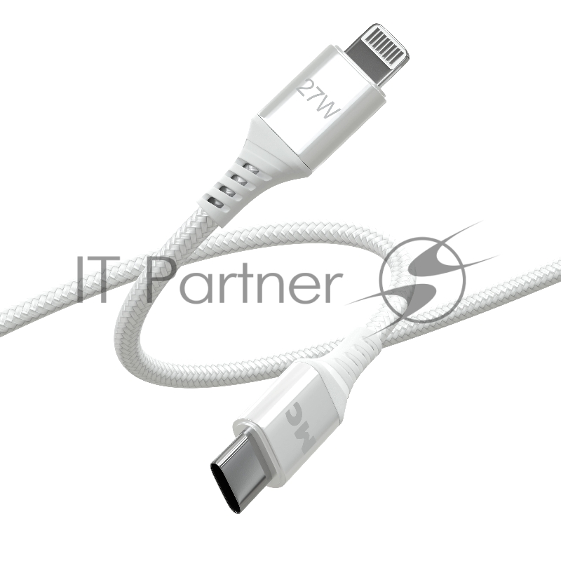 Кабель MORE CHOICE (4620202554192) K69ia 2м USB 3.0A PD 27W для Lightning ng 8-pin Type-C - 2м , белый