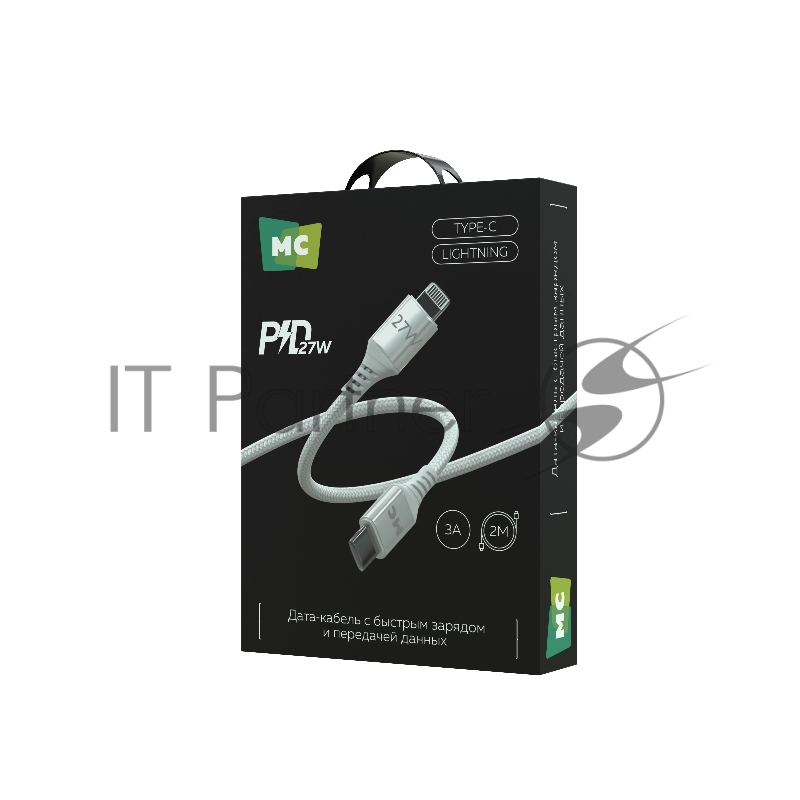 Кабель MORE CHOICE (4620202554192) K69ia 2м USB 3.0A PD 27W для Lightning ng 8-pin Type-C - 2м , белый