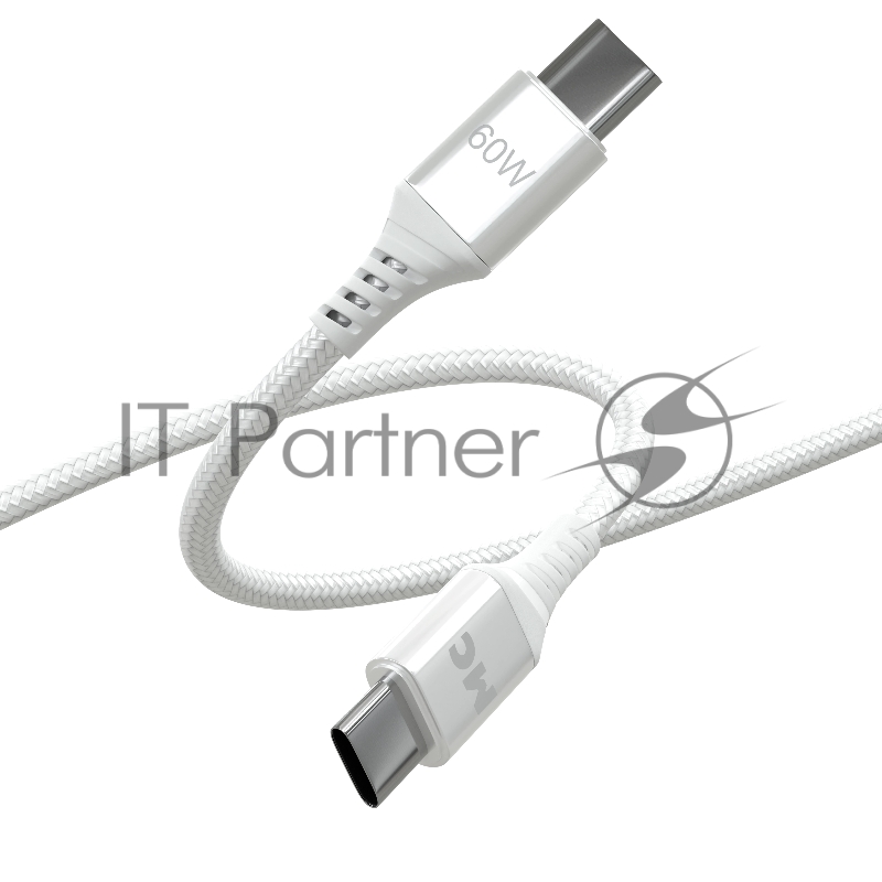 Кабель MORE CHOICE (4620202554116) K69aa 2м USB 3.0A PD 60W для Type-C Type-C- 2м , белый