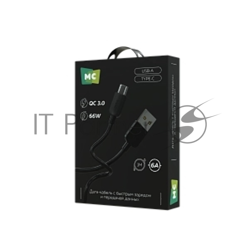 Дата-кабель MORE CHOICE (4620202554291) K85as USB 6.0A QC3.0 66W - 1м , черный
