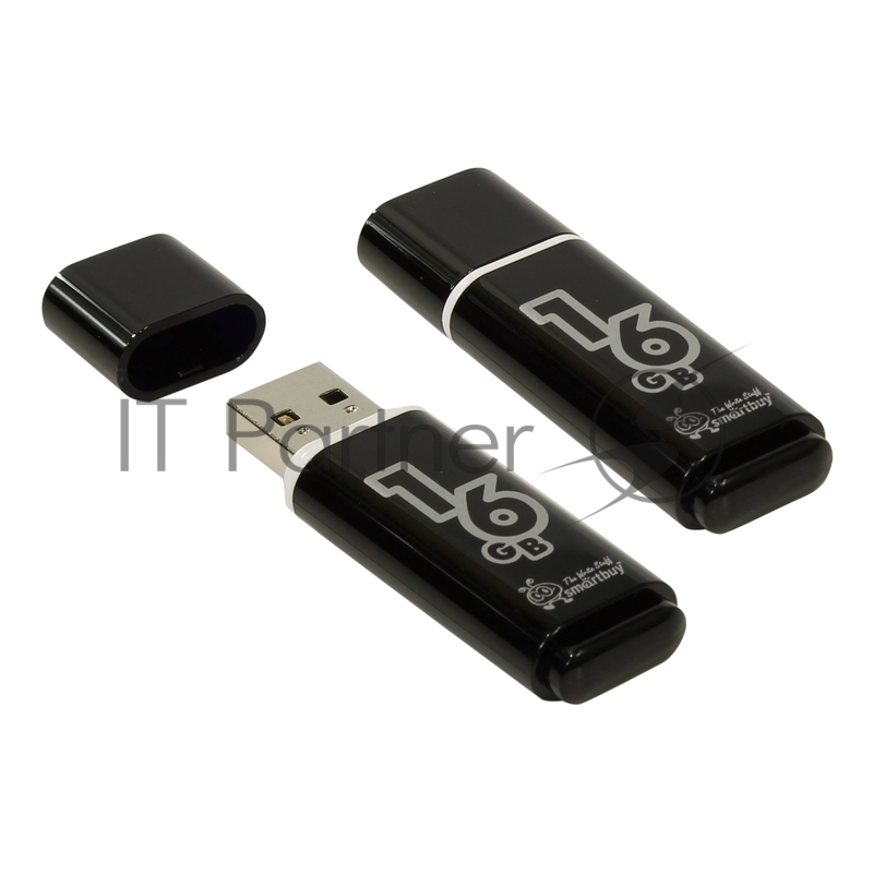 Флешка USB Smartbuy 16Gb Glossy series Black SB16GBGS-K