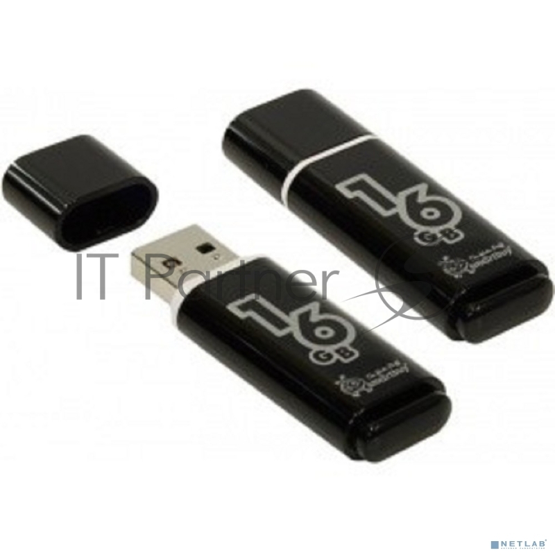 Флешка USB Smartbuy 16Gb Glossy series Black SB16GBGS-K