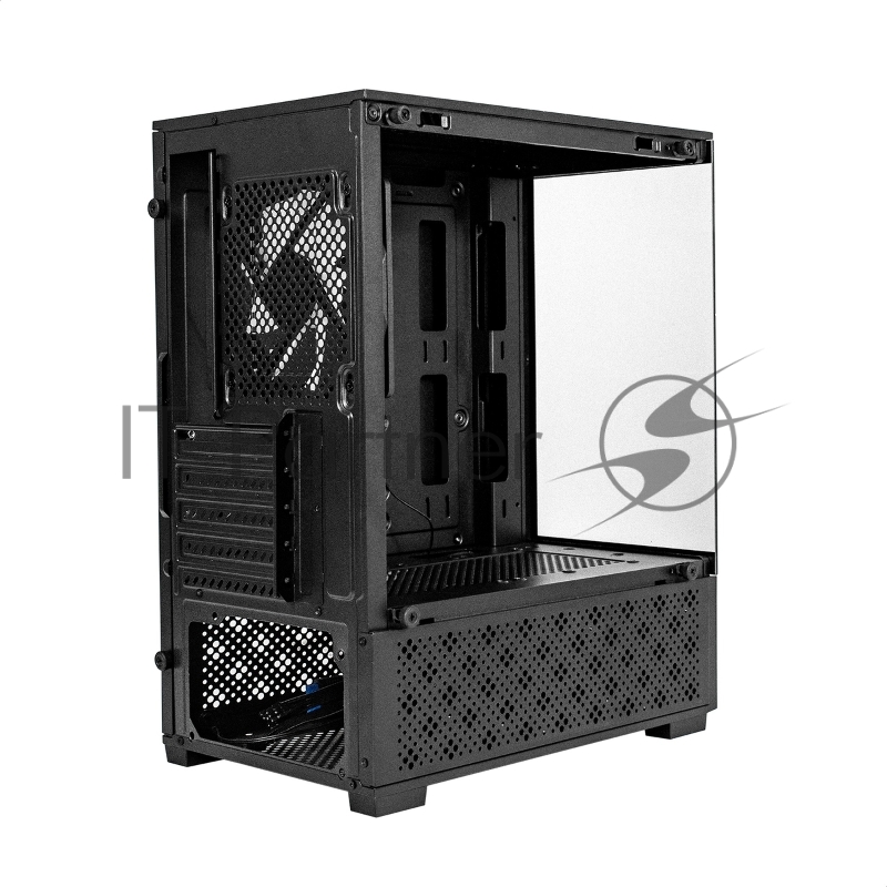 Корпус Minitower ExeGate i3 SEA LE-NPX600 (mATX, БП 600NPX, 1*USB+1*USB3.0, HD аудио, черный, передняя и боковая панели - закаленное стекло)