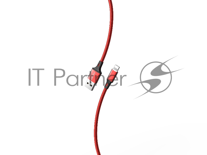 Кабель SMARTBUY (iK-512-S14rb) S14 Lightning красный/черн., 3 А, 1 м