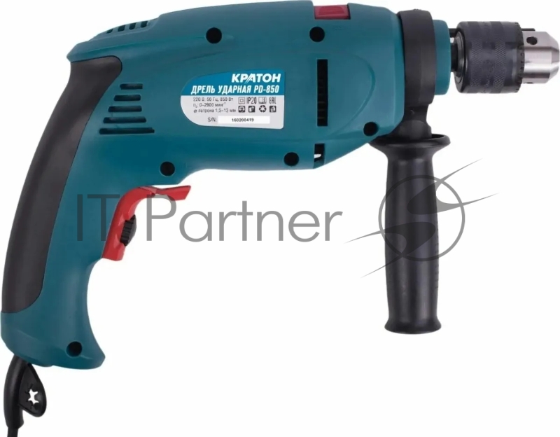 Дрель ударная Кратон PD-850 850Вт ключевой реверс (3 02 01 010)