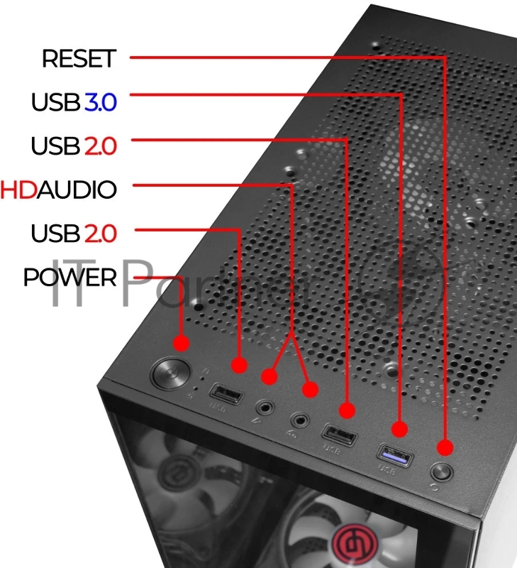 Компьютерный корпус Ginzzu CL305 FAN 3*12LC4 FRGB
