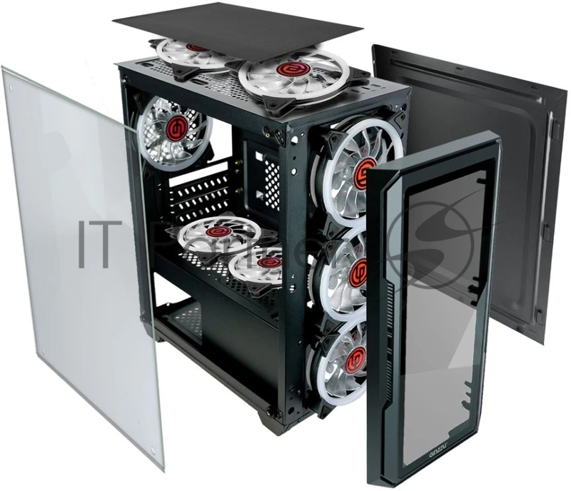 Компьютерный корпус Ginzzu CL690 mATX FAN 4*12FRGB