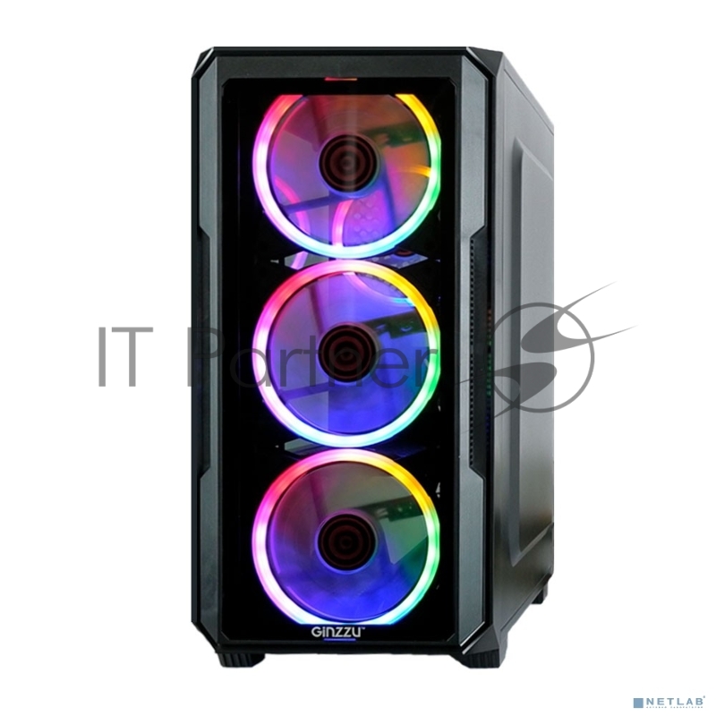 Компьютерный корпус Ginzzu CL690 mATX FAN 4*12FRGB