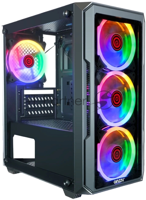 Компьютерный корпус Ginzzu CL690 mATX FAN 4*12FRGB