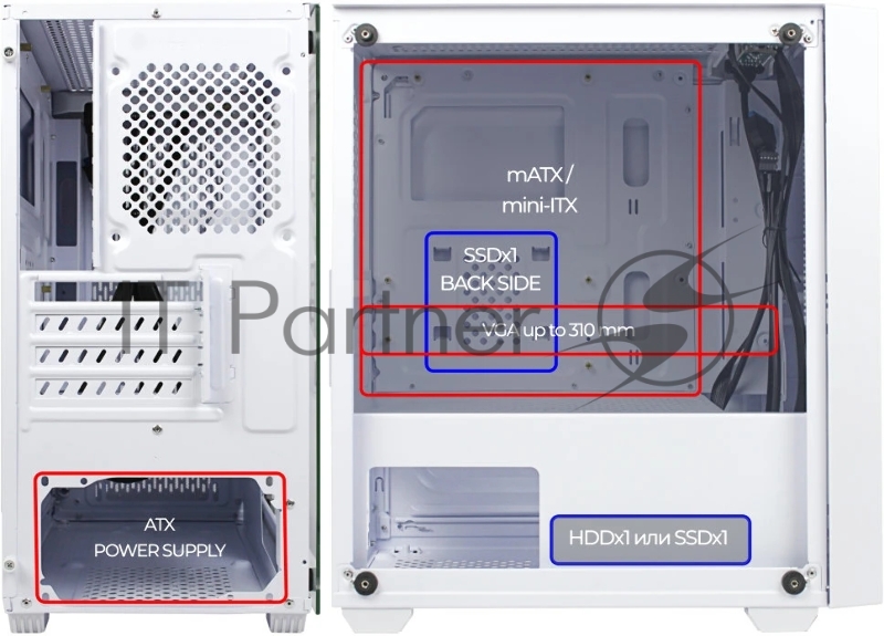 Компьютерный корпус Ginzzu CL560 White mATX