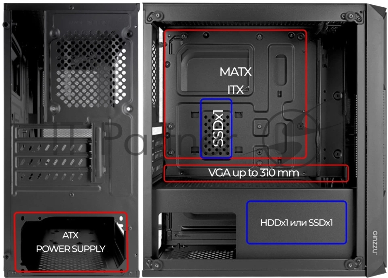 Компьютерный корпус Ginzzu CL580 mATX