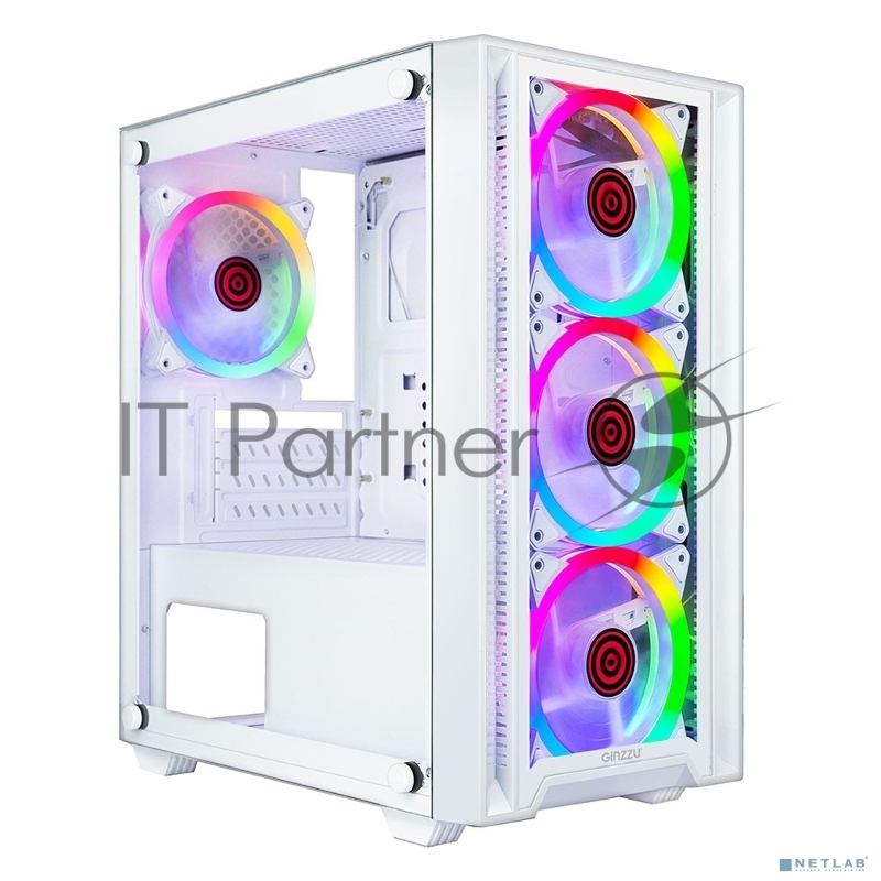 Компьютерный корпус Ginzzu CL620 mATX FAN 4*12FRGB