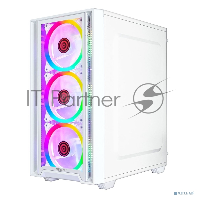 Компьютерный корпус Ginzzu CL620 mATX FAN 4*12FRGB