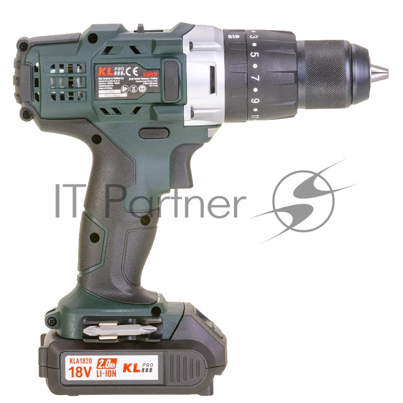 Профессиональный ударный шуруповерт KLPRO KLDM18-20 (18В, Li-ion-2шт, 2.0Ач, 40Нм, 2 скорости, подсветка, магнитная бита,З/У,в кейсе)