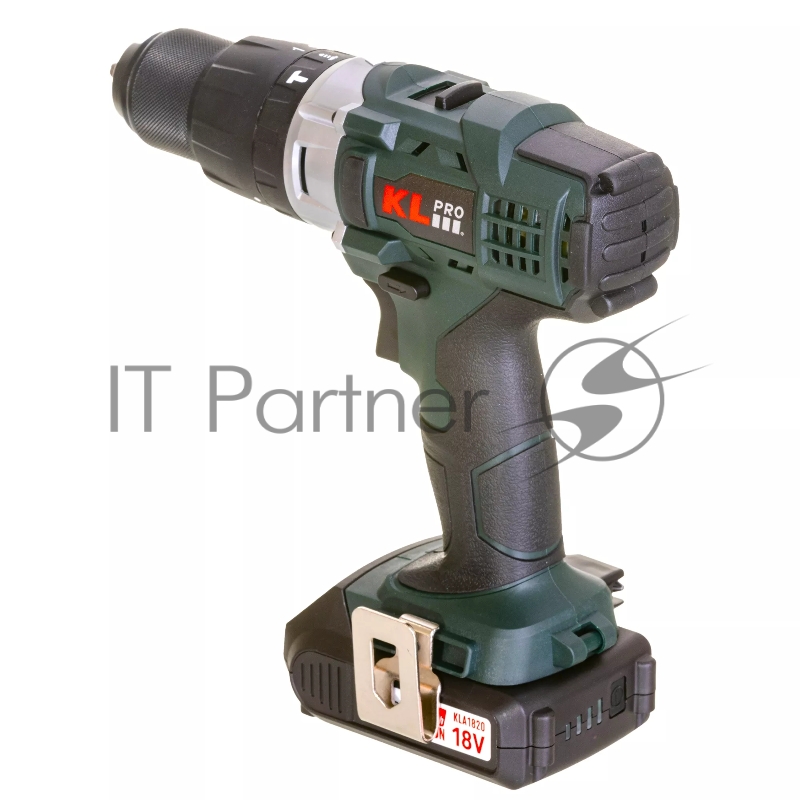 Профессиональный ударный шуруповерт KLPRO KLDM18-20 (18В, Li-ion-2шт, 2.0Ач, 40Нм, 2 скорости, подсветка, магнитная бита,З/У,в кейсе)