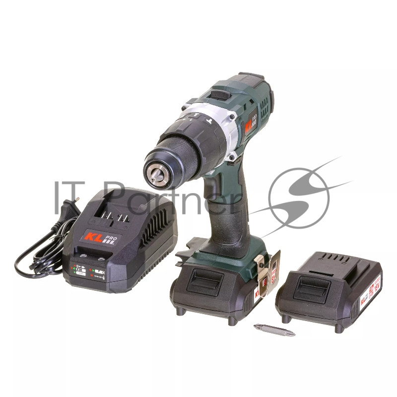 Профессиональный ударный шуруповерт KLPRO KLDM18-20 (18В, Li-ion-2шт, 2.0Ач, 40Нм, 2 скорости, подсветка, магнитная бита,З/У,в кейсе)