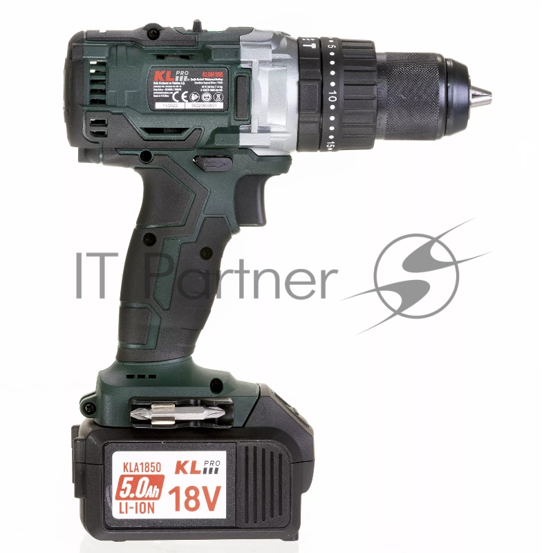 Профессиональный ударный бесщеточный шуруповерт KLPRO KLDM18B-50 (18В, Li-ion-2шт, 5.0Ач, 60Нм, ручка, З/У-4А ,в кейсе)
