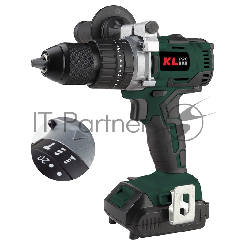 Профессиональный ударный бесщеточный шуруповерт KLPRO KLDM18B-20 (18В, Li-ion-2шт, 2.0Ач, 60Нм, ручка, З/У, в кейсе)