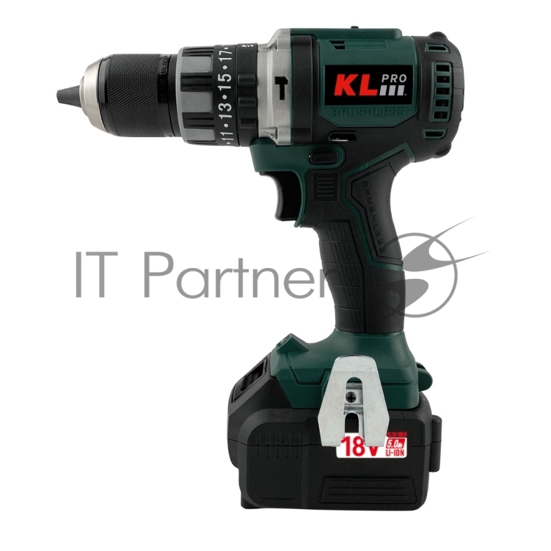 Профессиональный ударный бесщеточный шуруповерт KLPRO KLDM18BH-50 (18В, Li-ion-2шт, 5.0Ач, 70Нм, 23-ступени к/м, подсветка,ЗУ-4А, в кейсе)