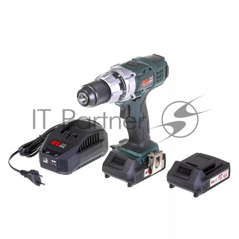 Профессиональный шуруповерт аккумуляторный KLPRO KLNM18-20 (18В, Li-ion-2шт, 2.0Ач, 40Нм, 2 скорости, подсветка, магнитная бита,З/У,в кейсе)