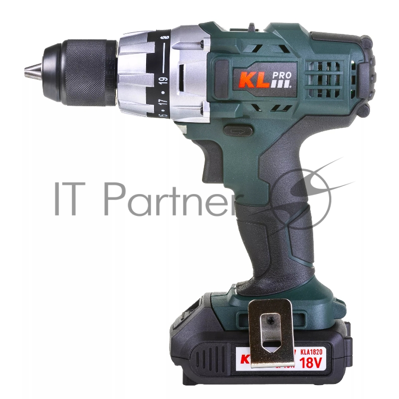 Профессиональный шуруповерт аккумуляторный KLPRO KLNM18-20 (18В, Li-ion-2шт, 2.0Ач, 40Нм, 2 скорости, подсветка, магнитная бита,З/У,в кейсе)