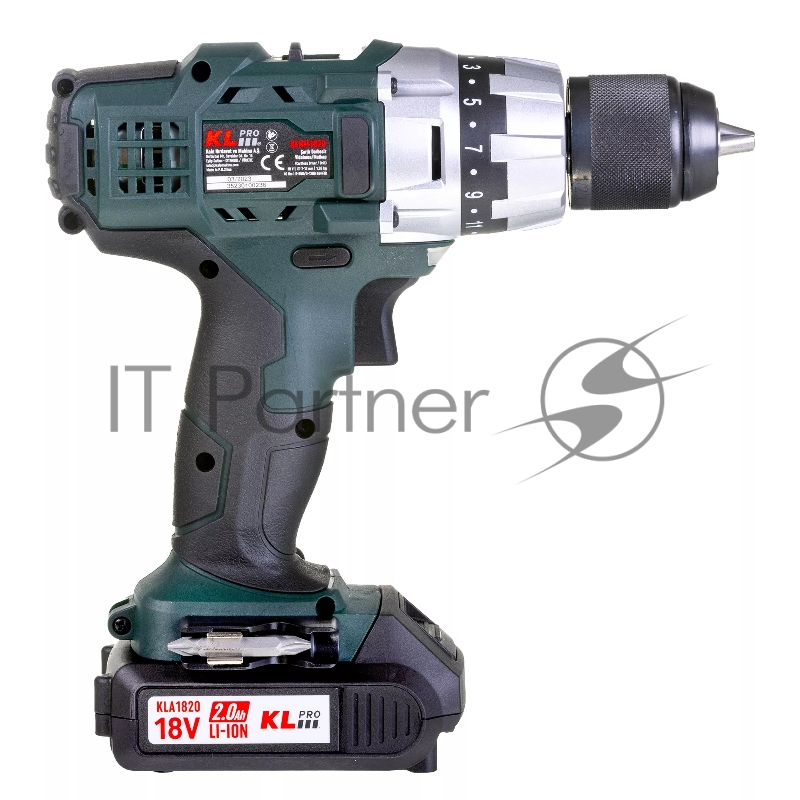 Профессиональный шуруповерт аккумуляторный KLPRO KLNM18-20 (18В, Li-ion-2шт, 2.0Ач, 40Нм, 2 скорости, подсветка, магнитная бита,З/У,в кейсе)