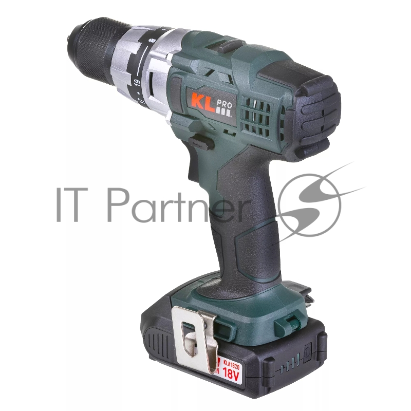 Профессиональный шуруповерт аккумуляторный KLPRO KLNM18-20 (18В, Li-ion-2шт, 2.0Ач, 40Нм, 2 скорости, подсветка, магнитная бита,З/У,в кейсе)