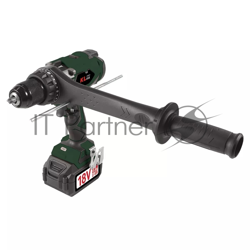 Профессиональный аккумуляторный бесщеточный ударный шуруповерт KLPRO KLDM18BHX-20 (18В, Li-ion-2шт, 2.0Ач, 150Нм, 2 скорости, подсветка, магнитная бита,З/У,в кейсе)