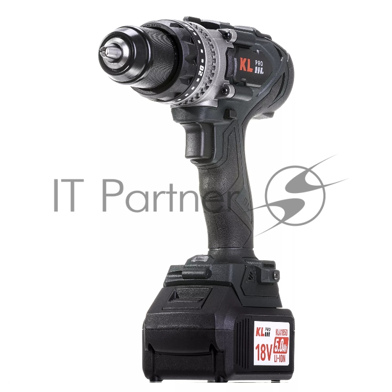 Профессиональный аккумуляторный бесщеточный ударный шуруповерт KLPRO KLDM18BHX-50 (18В, Li-ion-2шт, 5.0Ач, 150Нм, 2 скорости, подсветка, магнитная бита,З/У,в кейсе)