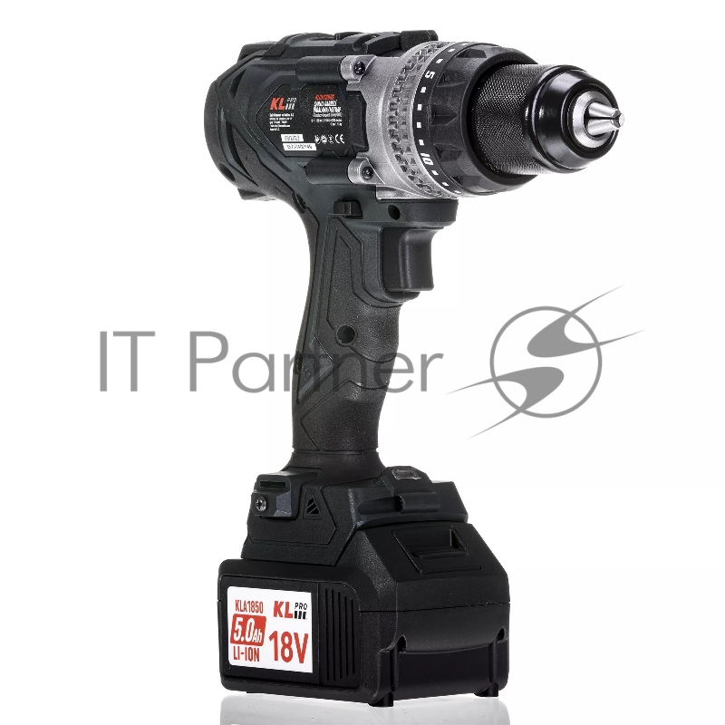 Профессиональный аккумуляторный бесщеточный ударный шуруповерт KLPRO KLDM18BHX-50 (18В, Li-ion-2шт, 5.0Ач, 150Нм, 2 скорости, подсветка, магнитная бита,З/У,в кейсе)