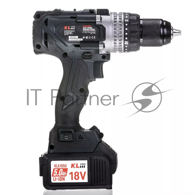 Профессиональный аккумуляторный бесщеточный ударный шуруповерт KLPRO KLDM18BHX-50 (18В, Li-ion-2шт, 5.0Ач, 150Нм, 2 скорости, подсветка, магнитная бита,З/У,в кейсе)