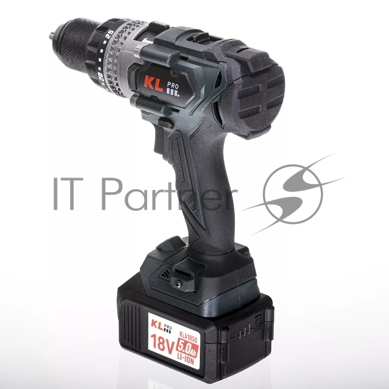 Профессиональный аккумуляторный бесщеточный ударный шуруповерт KLPRO KLDM18BHX-50 (18В, Li-ion-2шт, 5.0Ач, 150Нм, 2 скорости, подсветка, магнитная бита,З/У,в кейсе)