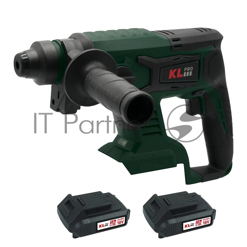 Профессиональный бесщеточный перфоратор аккумуляторный KLPRO KLPM18B-20 (18В, Li-ion-2шт, 2.0Ач, 1,7Дж , SDS-plus, З/У,сумка)