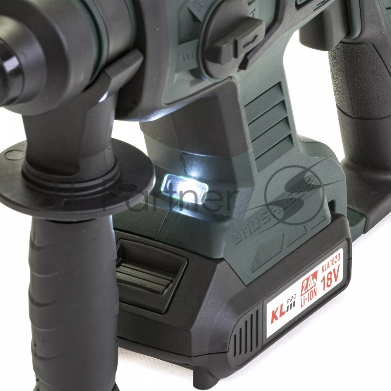Профессиональный бесщеточный перфоратор аккумуляторный KLPRO KLPM18B-20 (18В, Li-ion-2шт, 2.0Ач, 1,7Дж , SDS-plus, З/У,сумка)