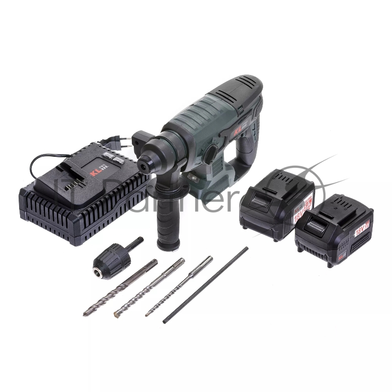 Профессиональный бесщеточный перфоратор аккумуляторный KLPRO KLPM18B-50 (18В, Li-ion-2шт, 5.0Ач, 1,7Дж , SDS-plus, З/У,сумка)