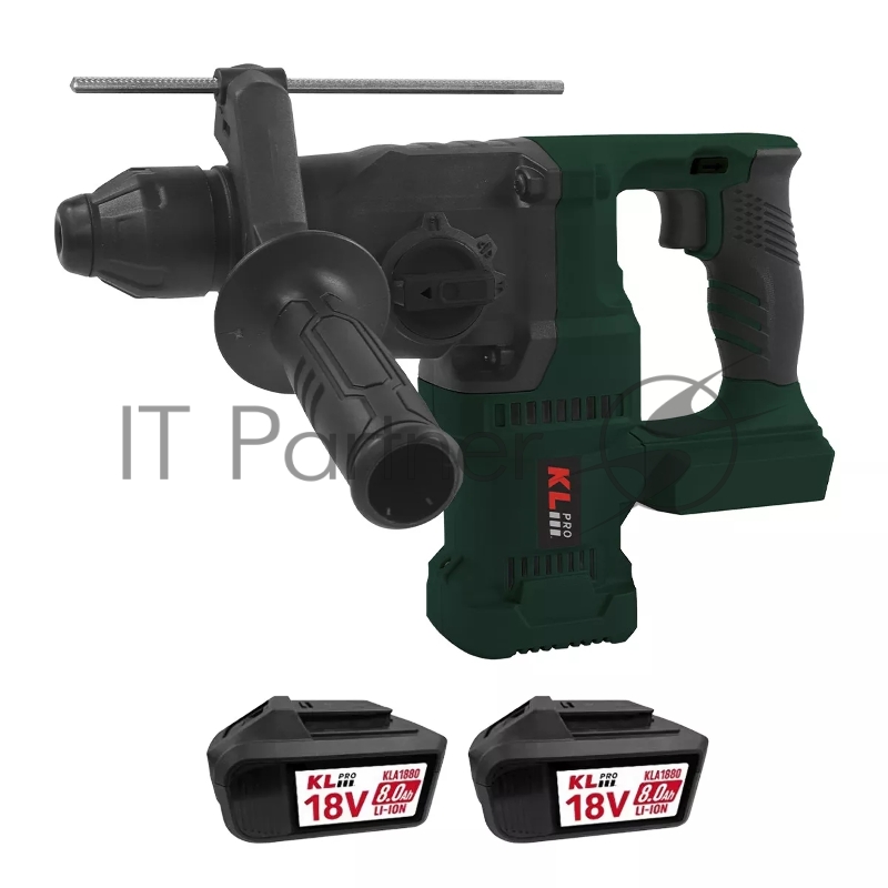 Профессиональный бесщеточный перфоратор аккумуляторный KLPRO KLPM18BH-80 (18В, Li-ion-2шт 8,0Ач, ЗУ 4,5А, 40HM, 1200 об/мин, SDS-Plus)