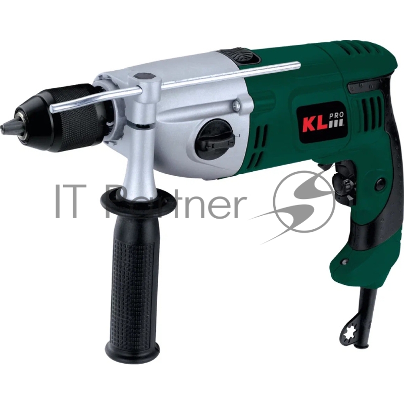 Профессиональная дрель ударная KLPRO KLDM71220 1200Вт (сеть, 2 скорости, реверс, патрон-металл в кейсе)