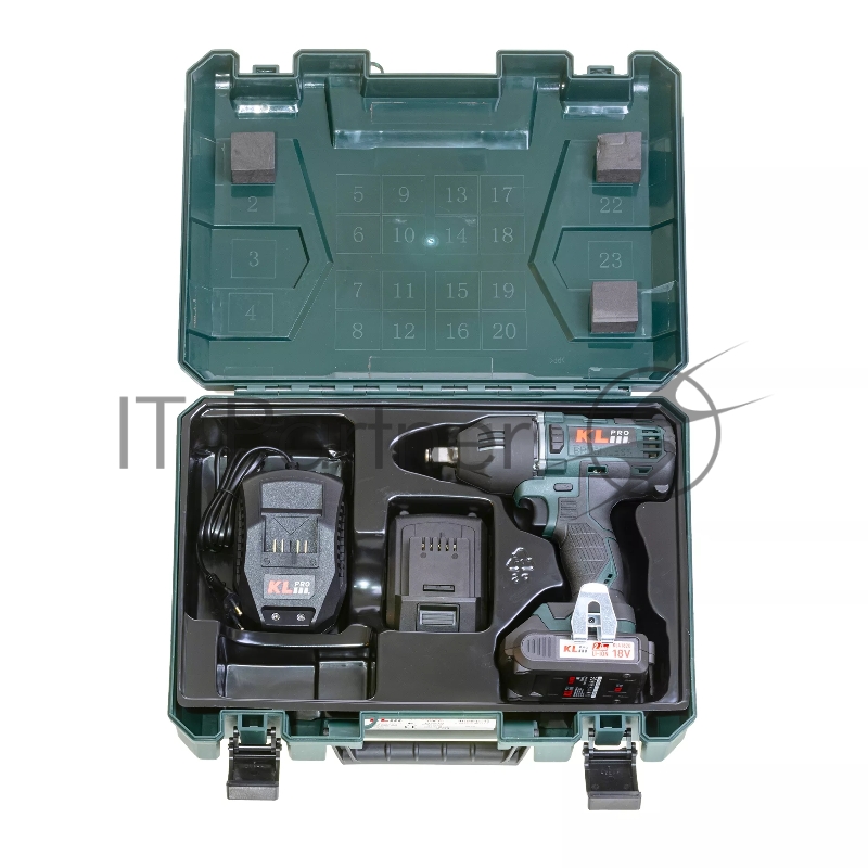 Профессиональный бесщеточный гайковерт аккумуляторный KLPRO KLSS18BH-20 (18В, Li-ion-2шт, 2.0Ач, 400Нм, 2 скорости, подсветка,З/У,в кейсе)