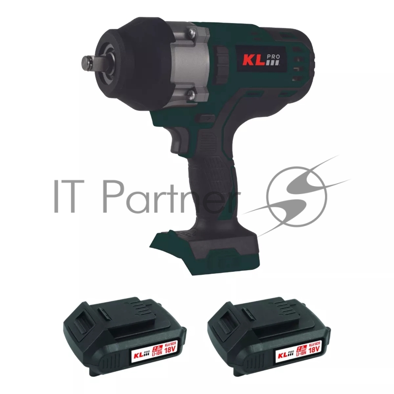 Профессиональный бесщеточный гайковерт аккумуляторный KLPRO KLSS18BHX-20 (18В, Li-ion-2шт, 2.0Ач, 800Нм, 2 скорости, подсветка,З/У,в кейсе)