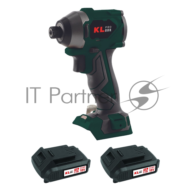 Профессиональный бесщеточный винтоверт аккумуляторный KLPRO KLDV18BH-20 (18В, Li-ion-2шт, 2.0Ач, 220Нм, 2 скорости, подсветка,З/У,в кейсе)