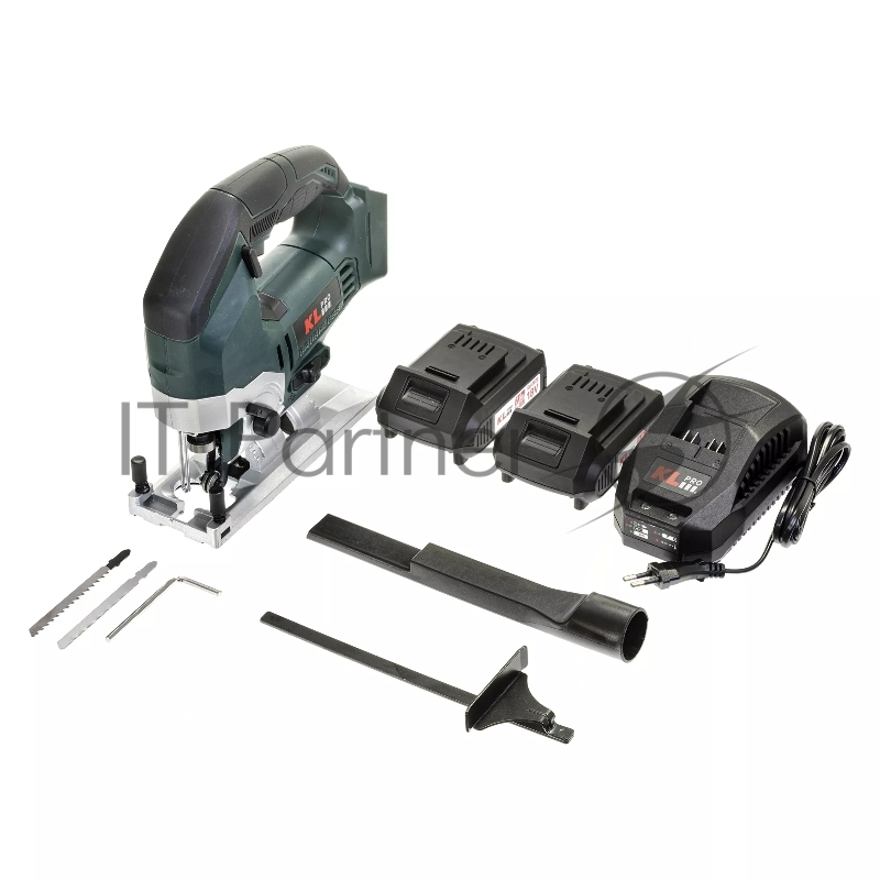 Профессиональный лобзик бесщеточный KLPRO KLDT18B-20 (18В, Li-ion-2шт, 2.0Ач, патрубок для пылесоса, полотна (дерево/металл, З/У , кейс)